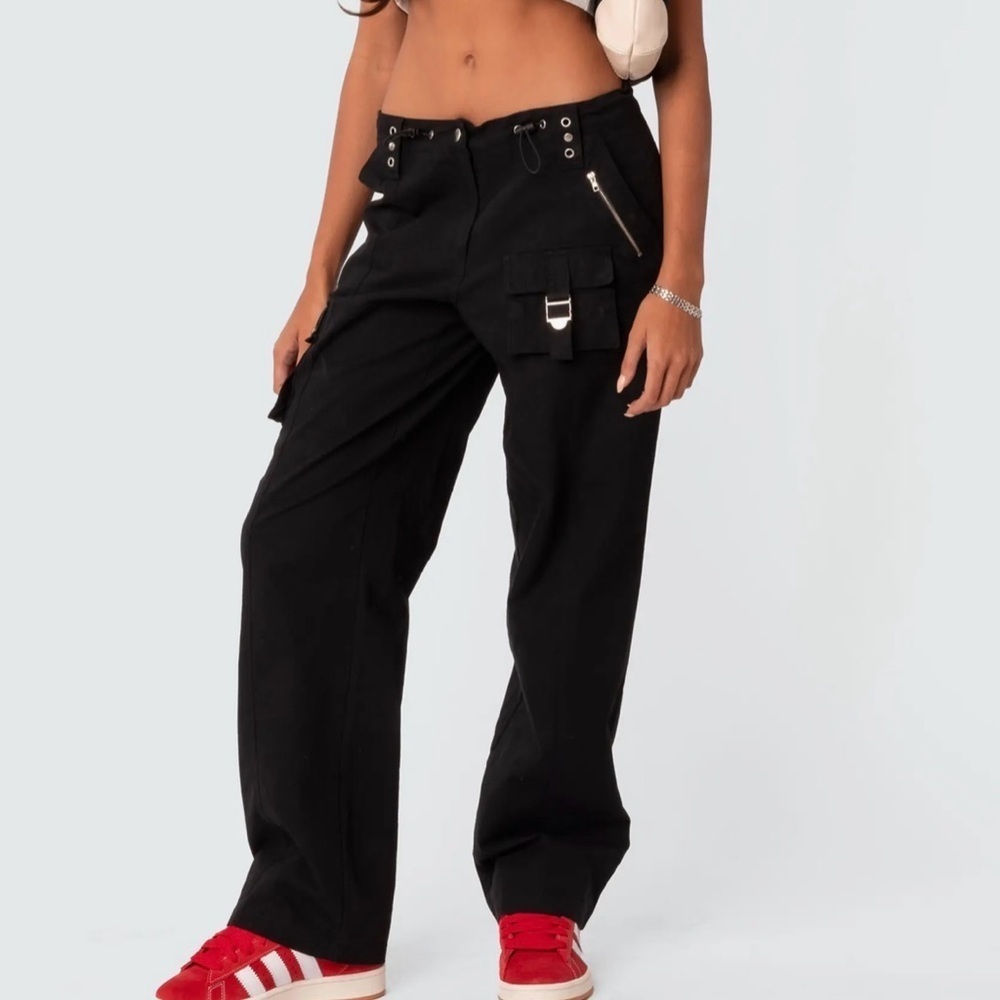 Edikted Black Wide Leg Pants High-Waisted